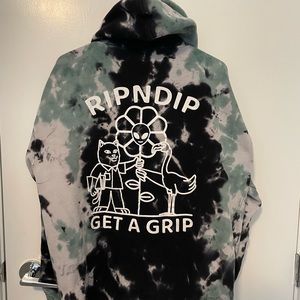 RIPNDIP Green Tie Dye Hoodie - Mens Large